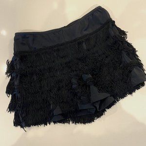 Black Fringe Shorts